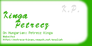 kinga petrecz business card